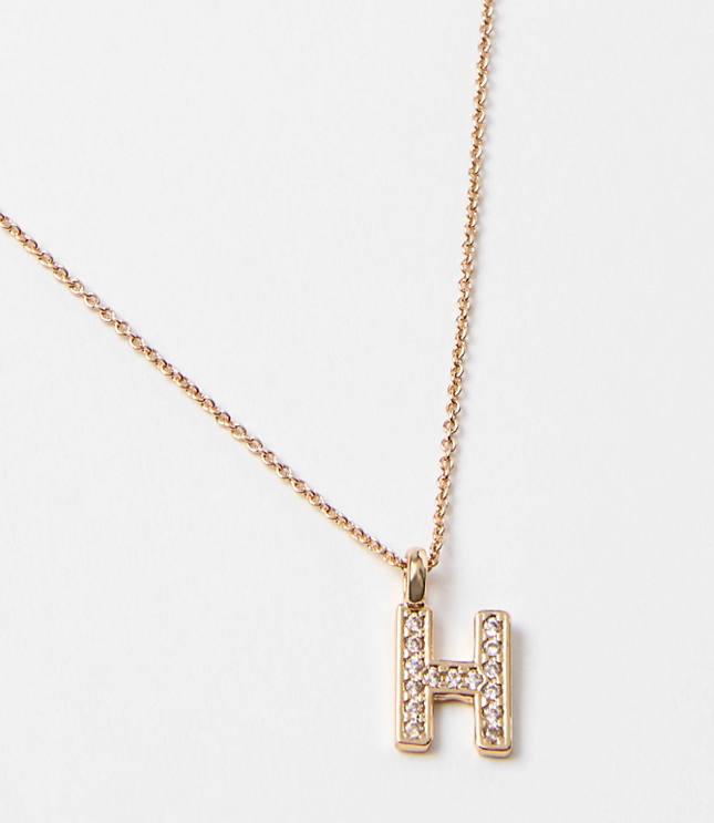 Pave Initial Necklace carousel Product Image 2