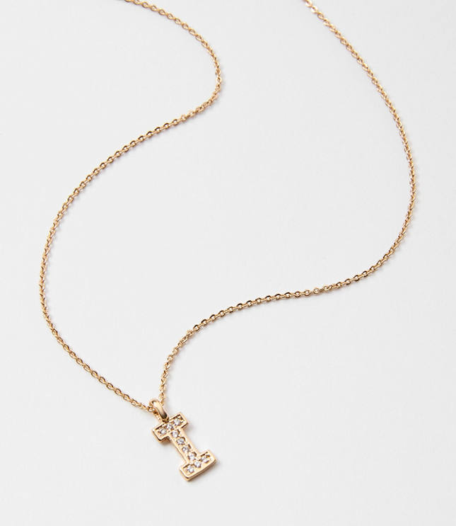 Pave Initial Necklace carousel Product Image 2