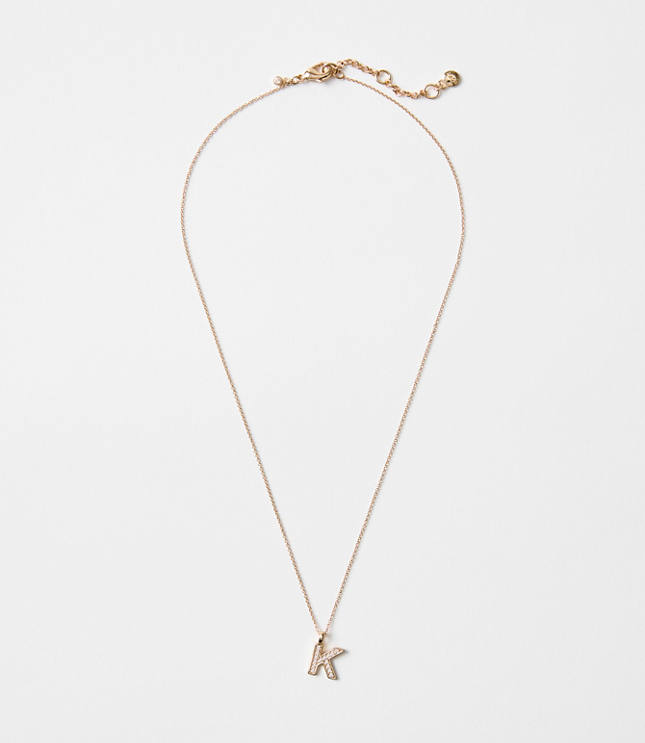 Pave Initial Necklace carousel Product Image 1