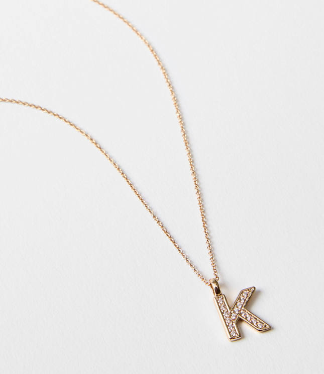 Pave Initial Necklace carousel Product Image 2