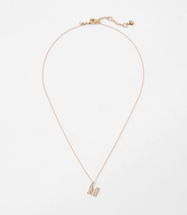 Pave Initial Necklace carousel Product Image 1