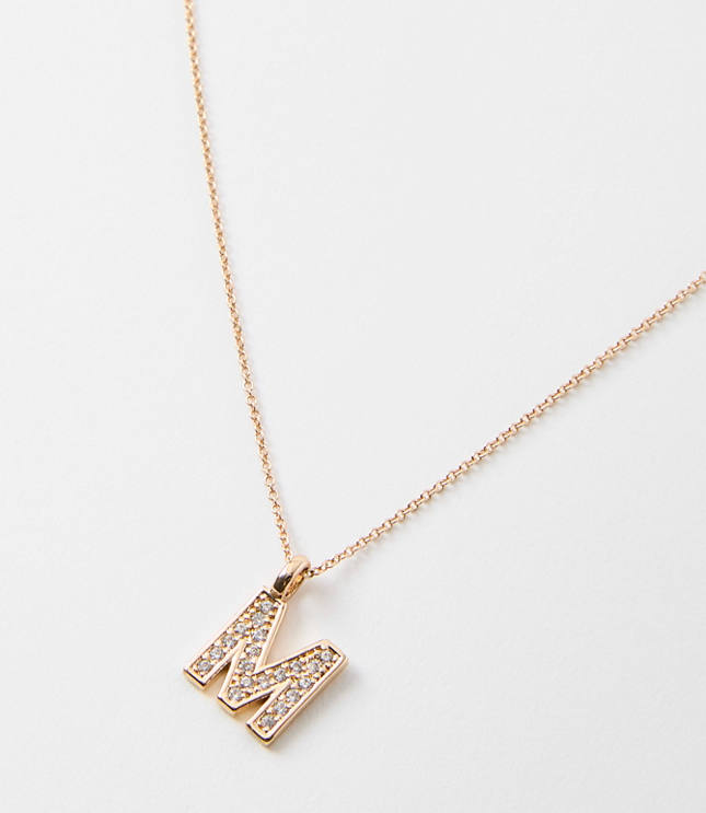 Pave Initial Necklace carousel Product Image 2