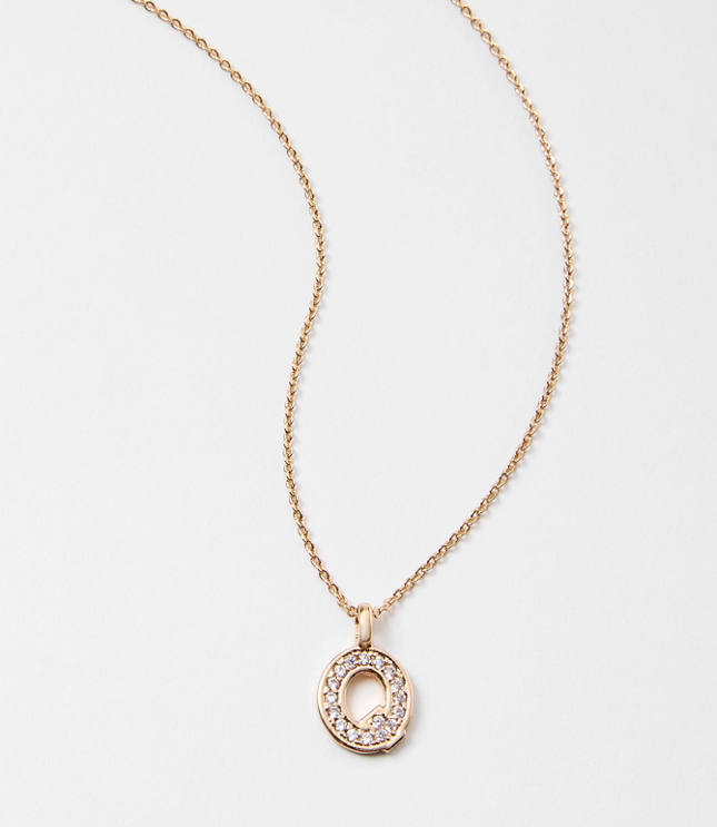 Pave Initial Necklace carousel Product Image 2