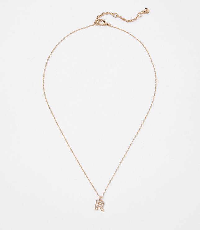 Pave Initial Necklace carousel Product Image 1