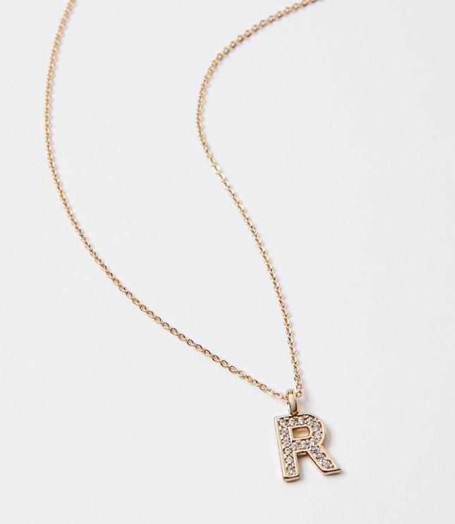 Pave Initial Necklace carousel Product Image 2
