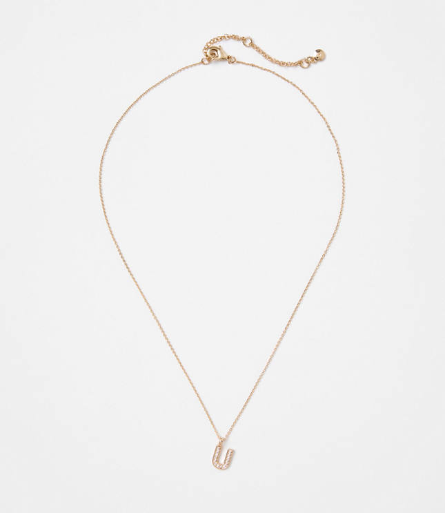 Pave Initial Necklace carousel Product Image 1