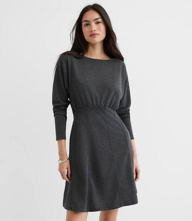 Petite Seamed Sweatshirt Mini Pocket Dress