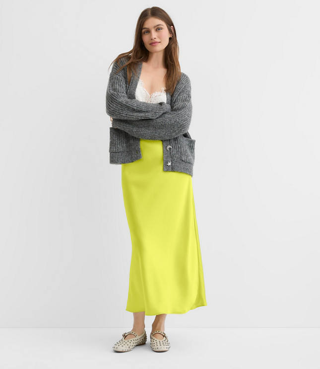 Petite Satin Bias Maxi Skirt
