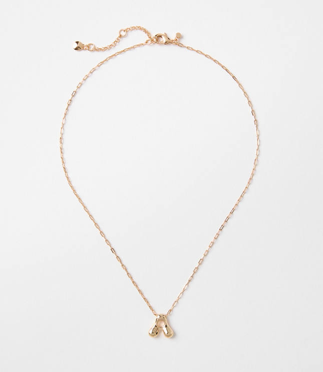 Bubble Letter Initial Necklace
