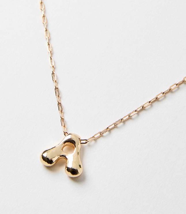 Bubble Letter Initial Necklace