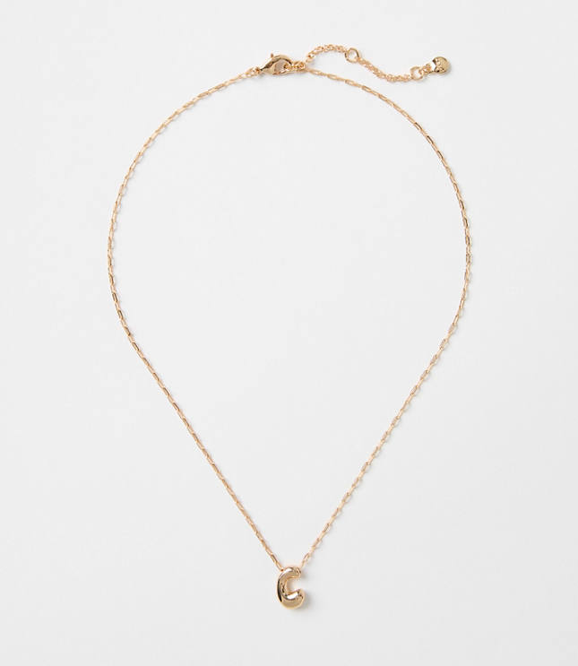 Bubble Letter Initial Necklace