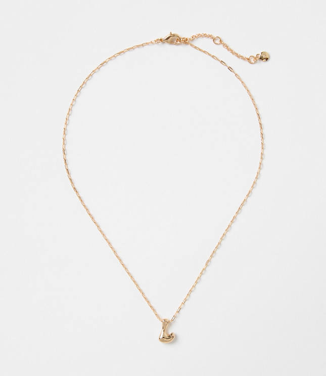 Bubble Letter Initial Necklace