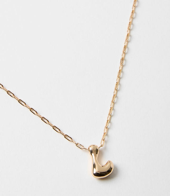 Bubble Letter Initial Necklace