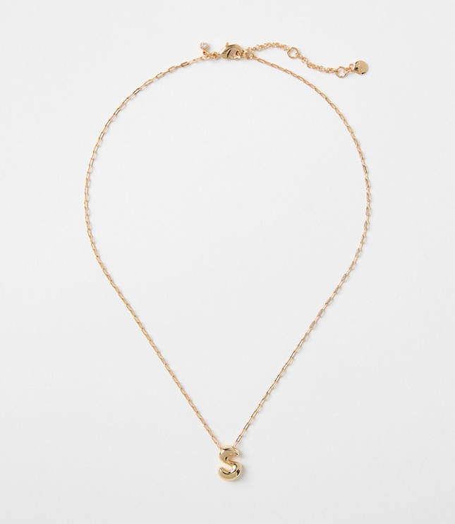 Bubble Letter Initial Necklace