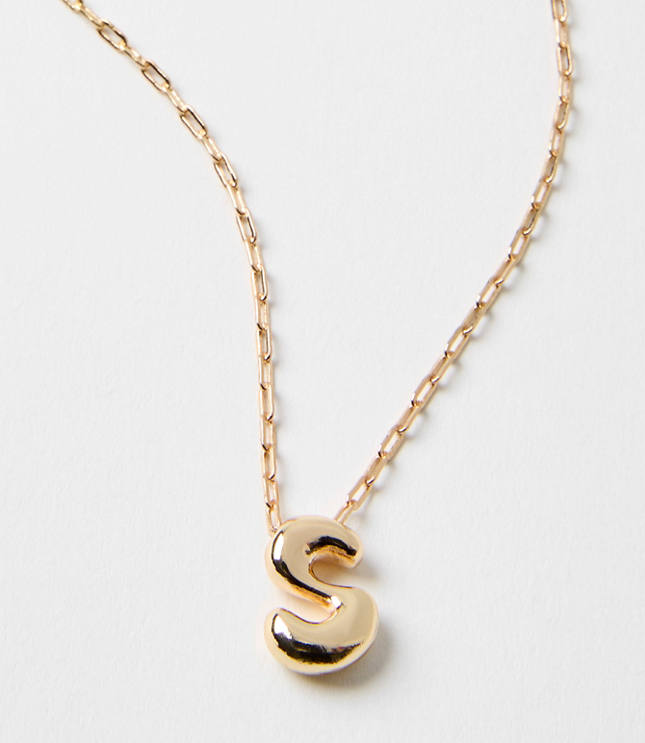 Bubble Letter Initial Necklace
