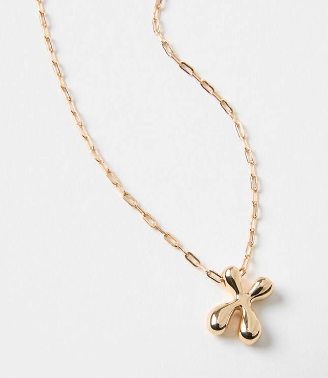 Bubble Letter Initial Necklace