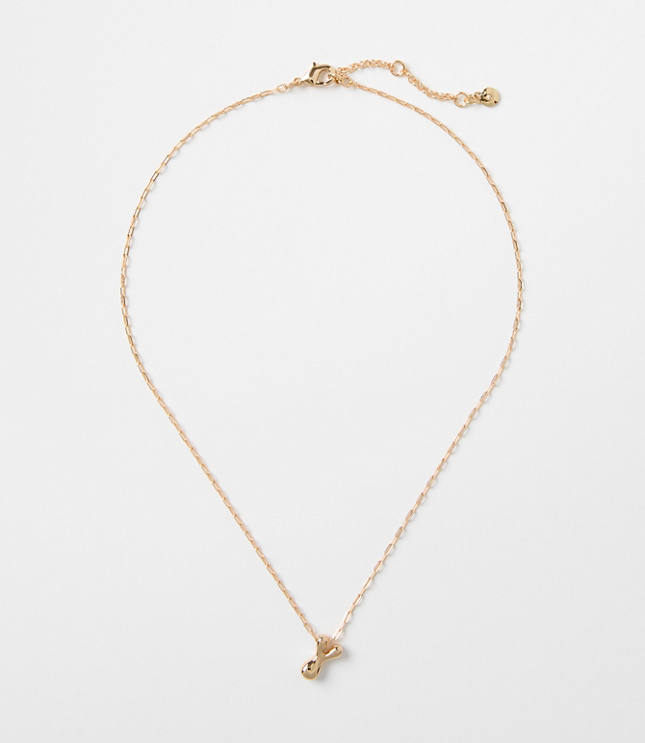 Bubble Letter Initial Necklace