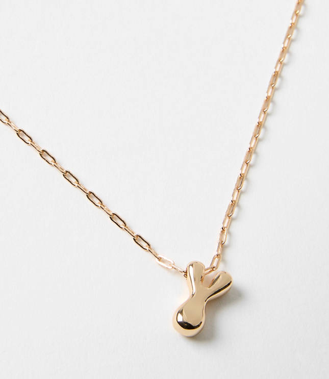 Bubble Letter Initial Necklace