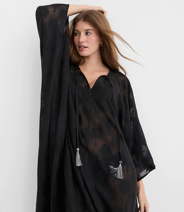 LOFT Beach Palm Mesh Maxi Swimsuit Coverup