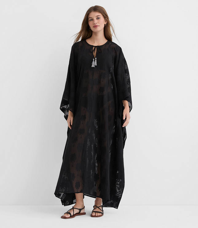 LOFT Beach Palm Mesh Maxi Swimsuit Coverup