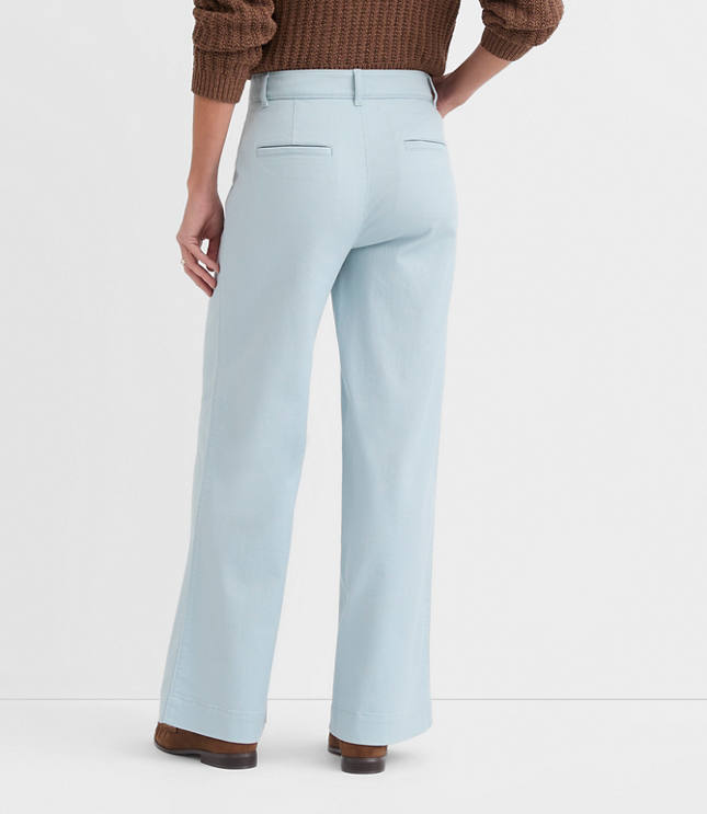 Welt Pocket Palmer Wide Leg Pants in Twill