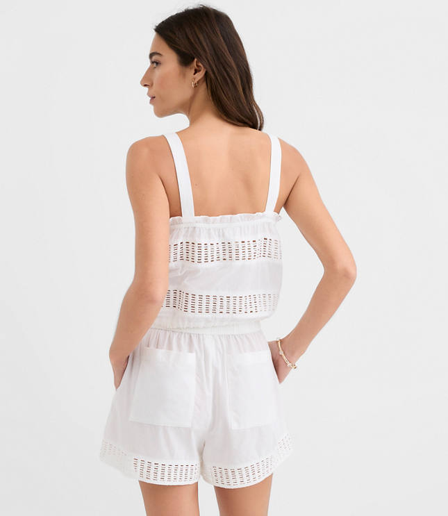 LOFT Beach Crochet Trim Bubble Cami