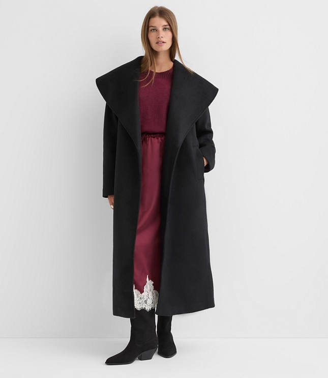 Doubleface Shawl Collar Belted Coat