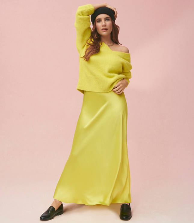 Satin Bias Maxi Skirt