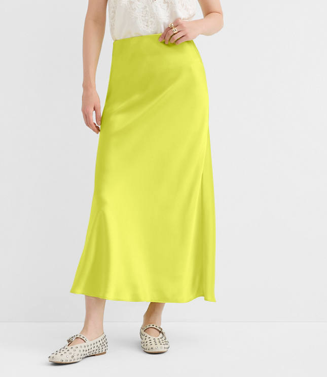 Satin Bias Maxi Skirt