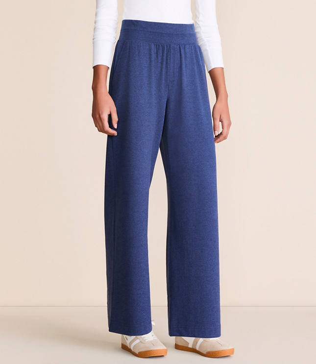 Lou & Grey Heathered Brushedsoft Wide Leg Pants