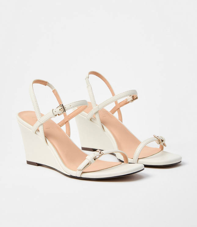 Double Buckle Wedge Sandals