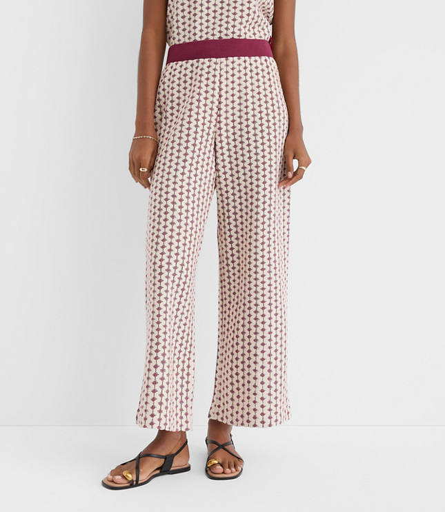 LOFT Beach Geo Crochet Wide Leg Pants