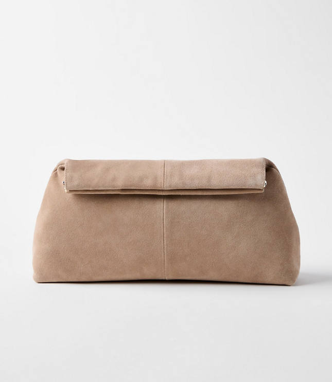 LOFT Versa Oversized Suede Clutch Bag