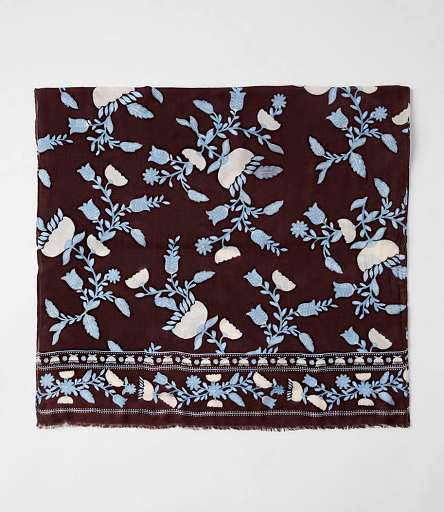 Border Floral Scarf
