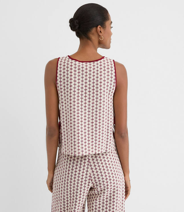 LOFT Beach Geo Crochet Side Tie Tank Top