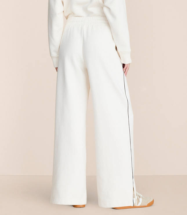 Petite Lou & Grey Piped Elite Fleece Wide Leg Sweatpants