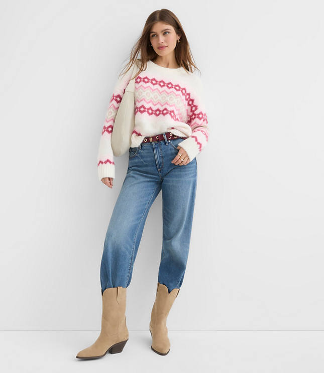 Fuzzy Fair Isle Oversized Sweater