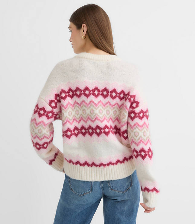 Fuzzy Fair Isle Oversized Sweater