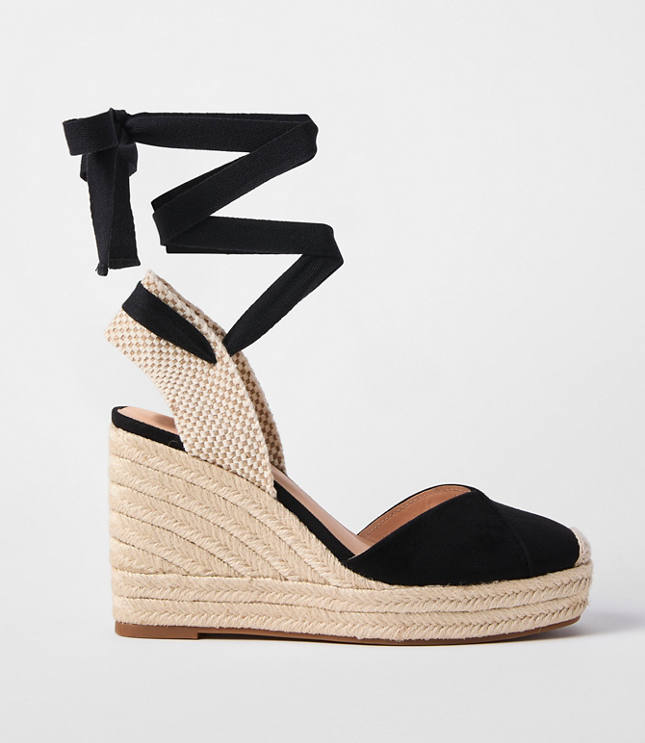 Lace Up Espadrille Wedges