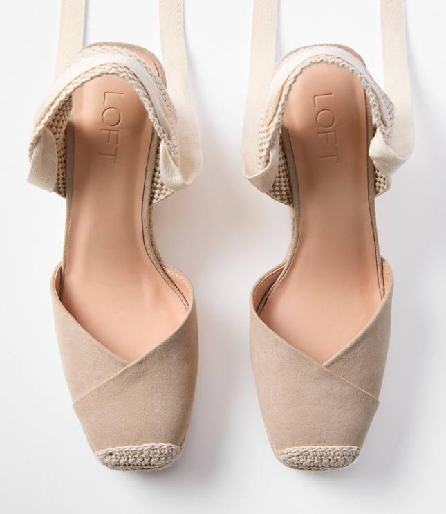 Lace Up Espadrille Wedges
