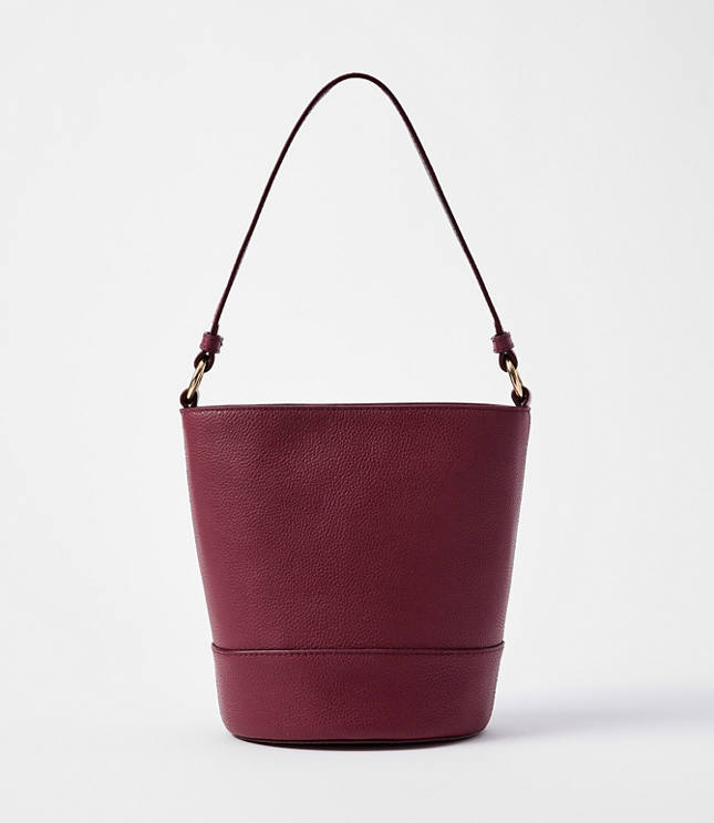 Pebbled Leather Bucket Bag