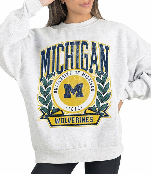 Gameday Couture Michigan Wolverines Heritage Fleece Crew Neck Pullover