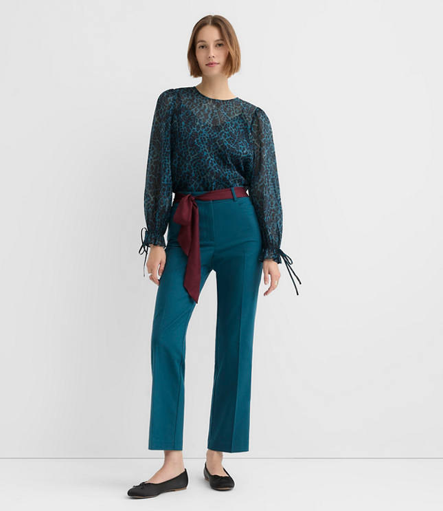 Petite Parker Straight Pants in Brushed Flannel