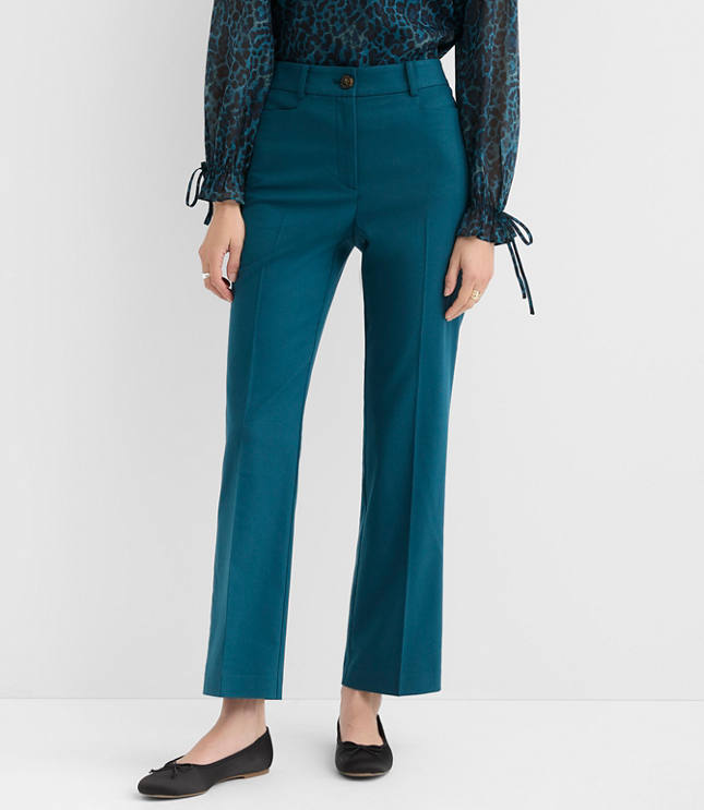 Petite Parker Straight Pants in Brushed Flannel