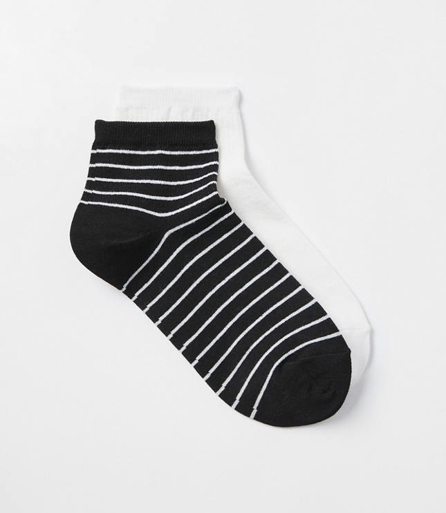 Stripe & Solid Ankle Sock Set