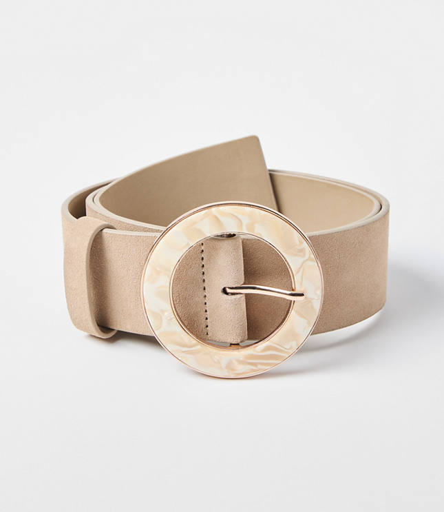 Resin Buckle Suede Belt