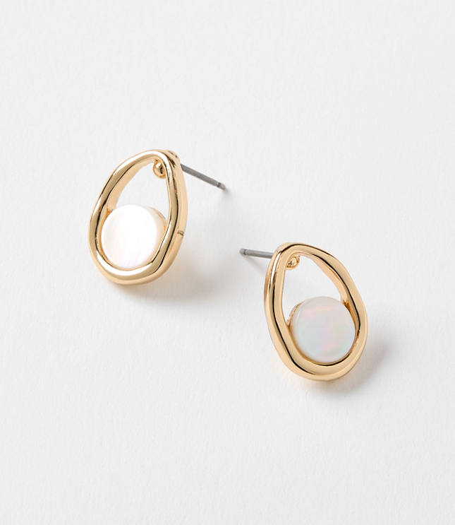 Mother Of Pearl Framed Stud Earrings