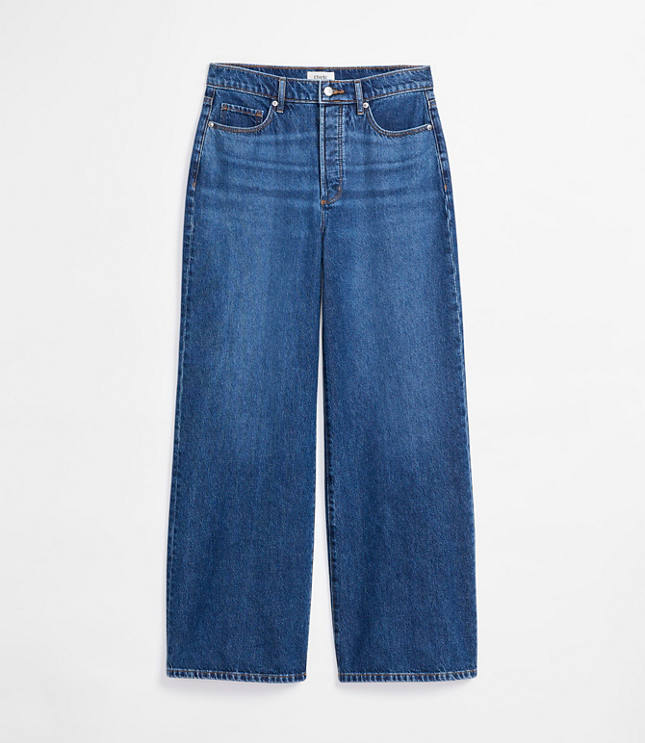 Rivete High Rise Relaxed Wide Leg Jeans in Mid Wash