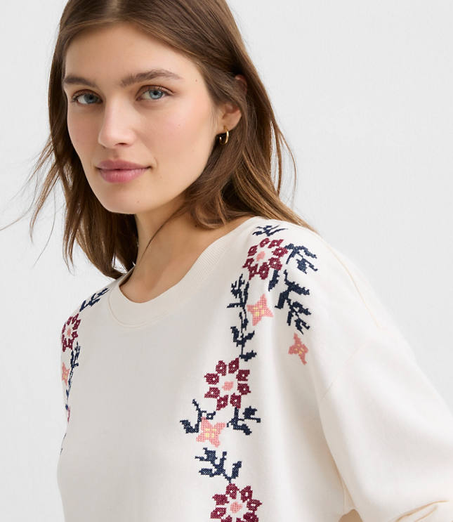 Floral Embroidered Sweatshirt