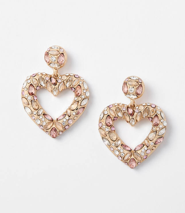 Crystal Heart Drop Earrings